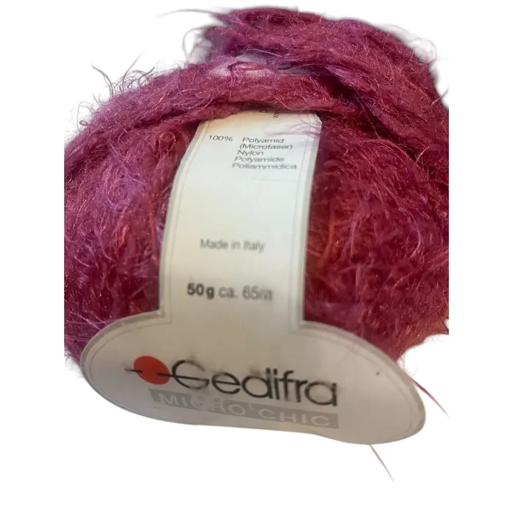 1 skein Gedifra MICRO CHIC Italian Nylon Yarn | 3346 Pink Berry - Picture 4 of 6